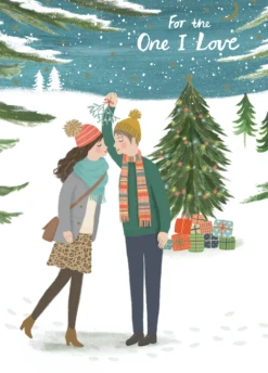 Pod Personalised One I Love Mistletoe Kiss Christmas Card