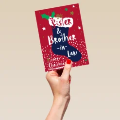 Pod Personalised Sister & Brother-in-Law Christmas Card -Pod Shop F3100190 hand L