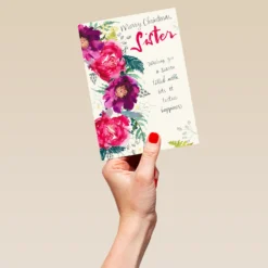 Pod Personalised Sister Garland Christmas Card -Pod Shop F3100192 hand L