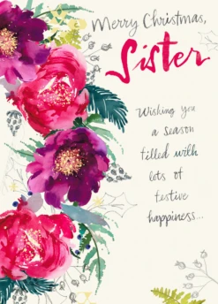 Pod Personalised Sister Garland Christmas Card