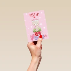 Pod Personalised Cute Presents Christmas Card For Sister -Pod Shop F3100193 hand S