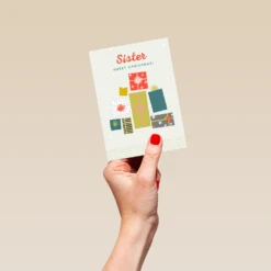 Pod Personalised Christmas Presents Sister Card -Pod Shop F3100194 hand S