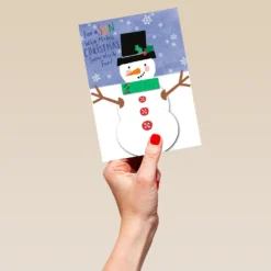 Pod Personalised Snowman Son Christmas Card -Pod Shop F3100200 hand L