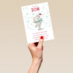 Pod Personalised Cute Poem Christmas Card For Son -Pod Shop F3100201 hand L
