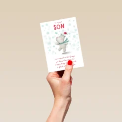Pod Personalised Cute Poem Christmas Card For Son -Pod Shop F3100201 hand S