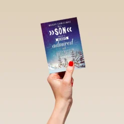 Pod Personalised Snow Design Christmas Card For Son -Pod Shop F3100207 hand S