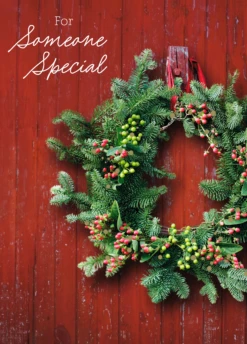 Pod Personalised Someone Special Wreath Christmas Card