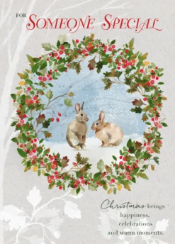 Pod Personalised For Someone Special Wreath Christmas Card