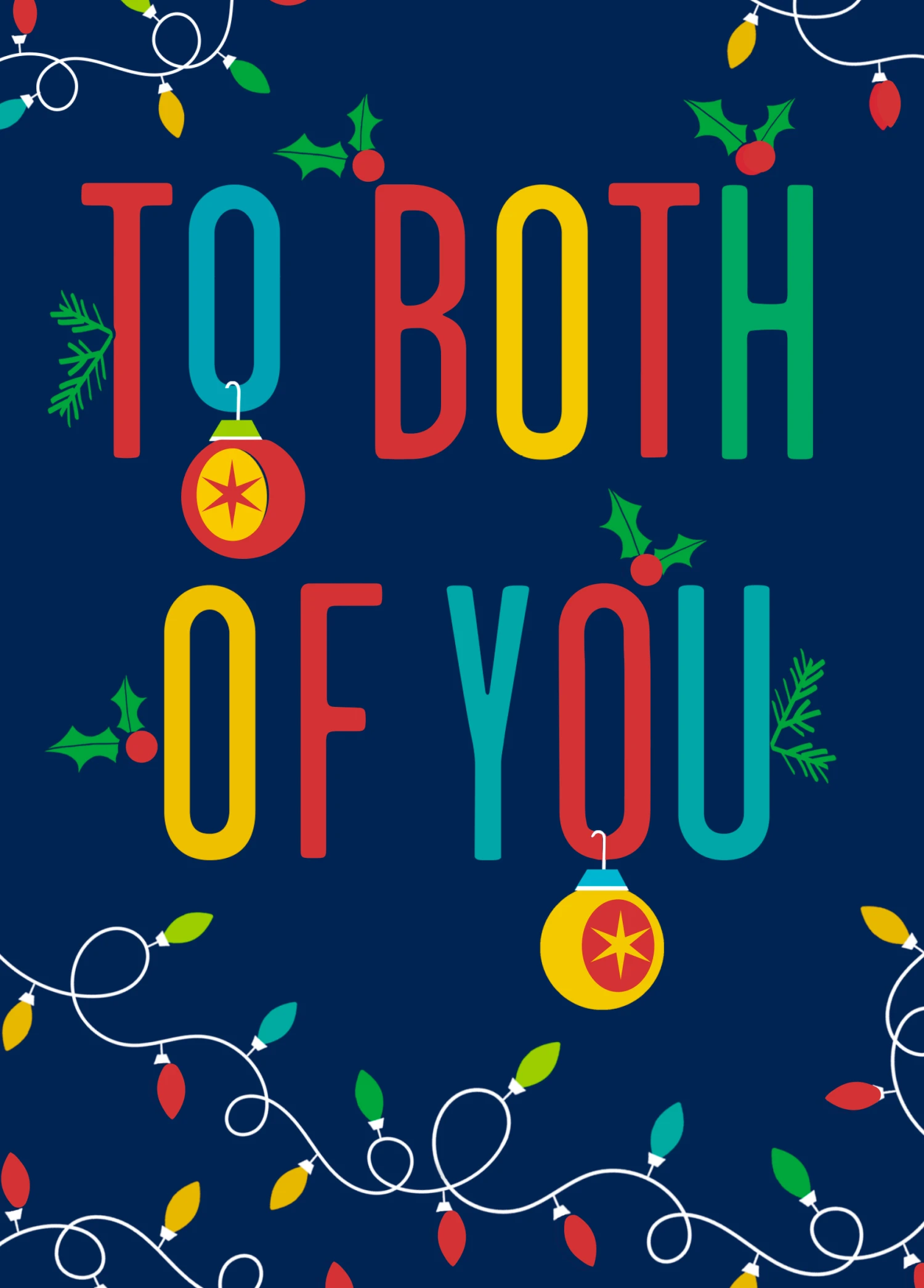 Pod Personalised To Both Of You Decorations Christmas Card 1 Pod Personalised To Both Of You Decorations Christmas Card