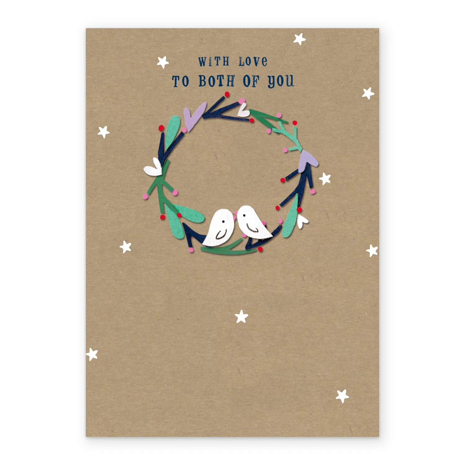 Pod Personalised To Both Wreath Stars & Doves Christmas Card 2 Pod Personalised To Both Wreath Stars & Doves Christmas Card - Image 2