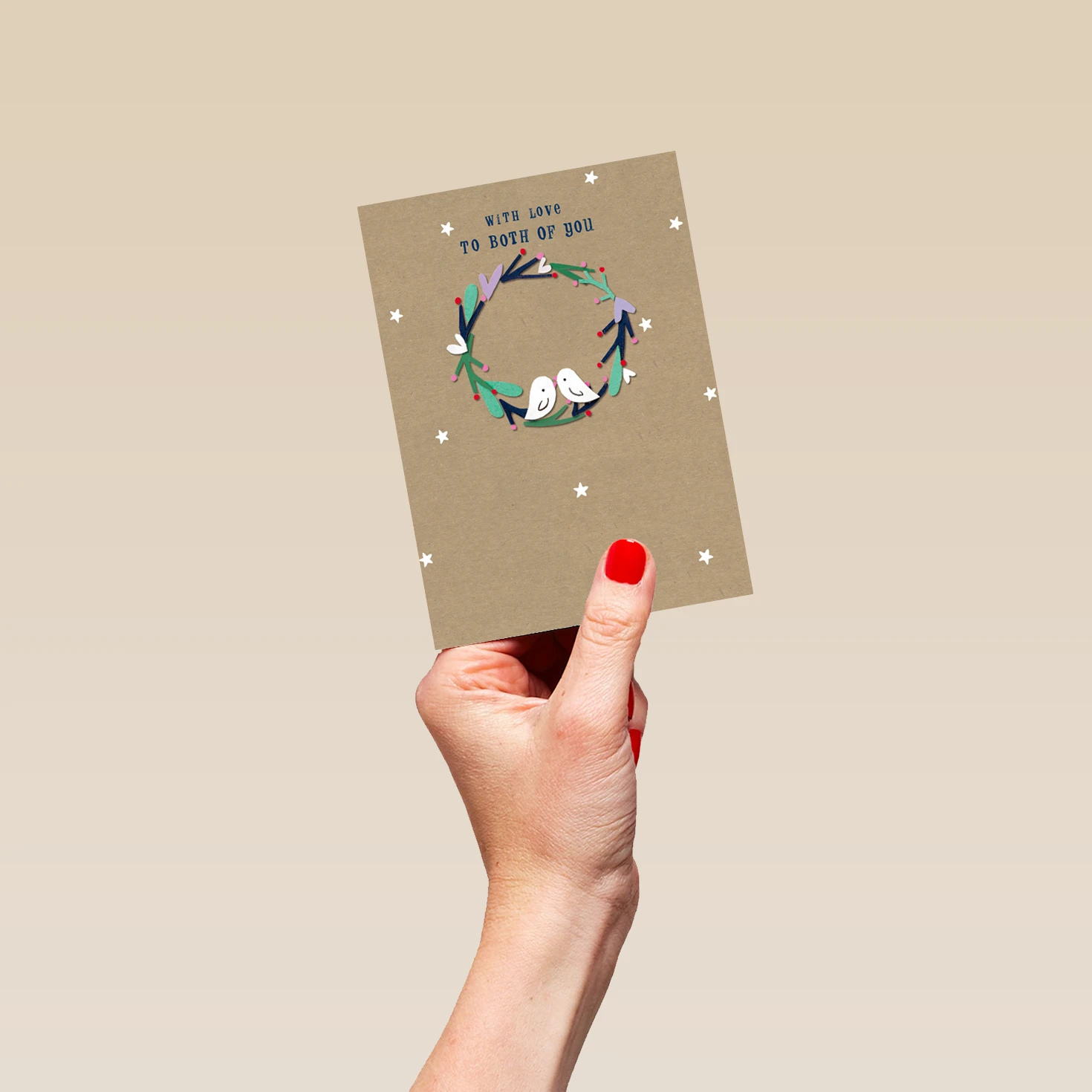 Pod Personalised To Both Wreath Stars & Doves Christmas Card 4 Pod Personalised To Both Wreath Stars & Doves Christmas Card - Image 4