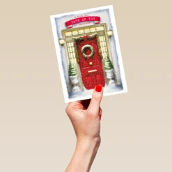 Pod Personalised For Both Snowy Home Christmas Card -Pod Shop F3100224 hand L