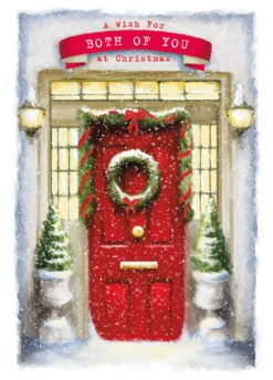 Pod Personalised For Both Snowy Home Christmas Card