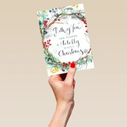 Pod Personalised Winter Wreath Christmas Card To Both 9 Pod Personalised Winter Wreath Christmas Card To Both -Pod Shop F3100228 hand L