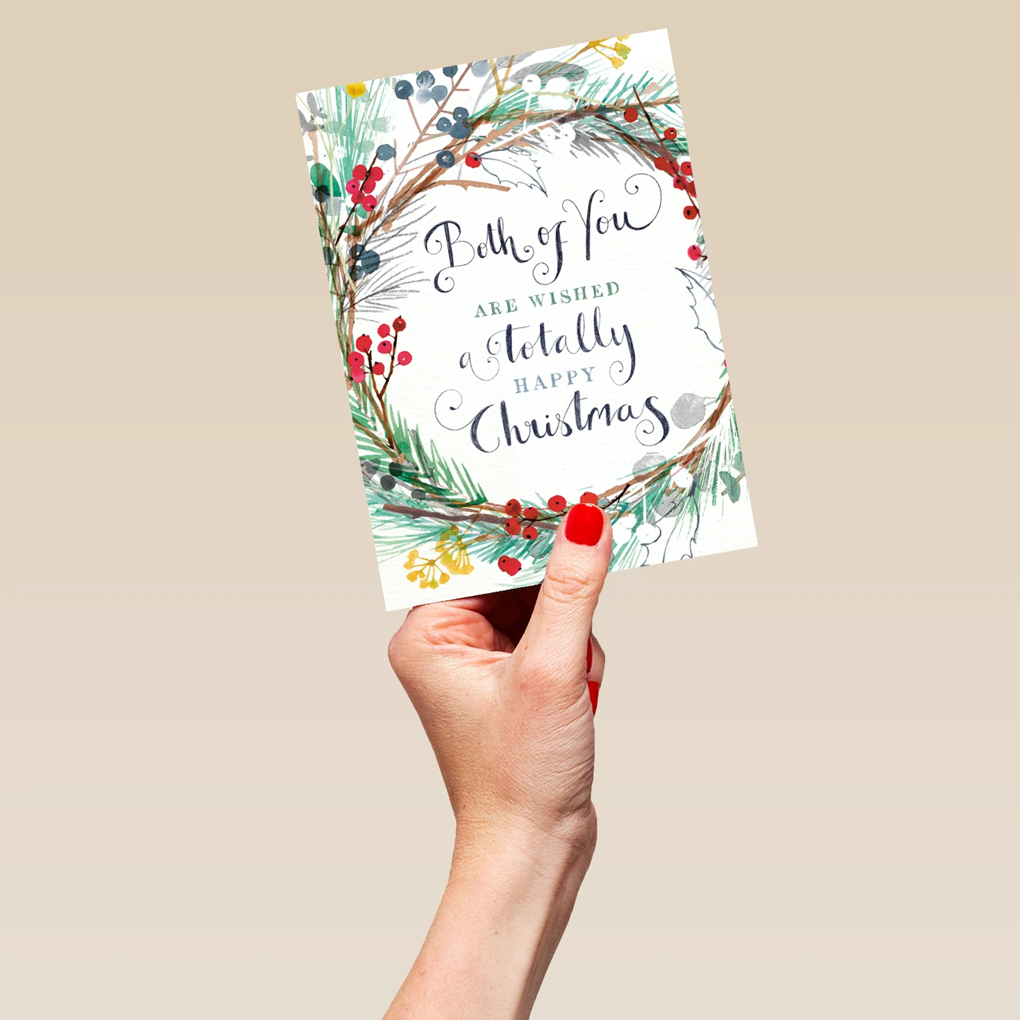 Pod Personalised Winter Wreath Christmas Card To Both 5 Pod Personalised Winter Wreath Christmas Card To Both - Image 5