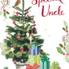 Pod Personalised Tree Christmas Card For Uncle