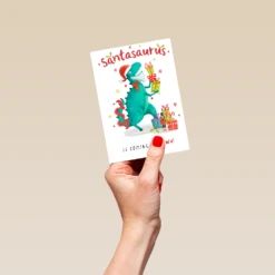 Pod Personalised Dinosaur Santa Is Coming To Town Christmas Card 8 Pod Personalised Dinosaur Santa Is Coming To Town Christmas Card -Pod Shop F3100230 hand S