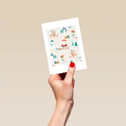 Pod Personalised Festive Elves Design Christmas Card -Pod Shop F3100231 hand S