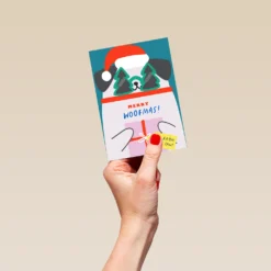 Pod Personalised Dog And Santa Christmas Card -Pod Shop F3100232 hand S