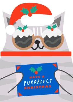 Pod Personalised Cute Cat Purrrfect Christmas Card
