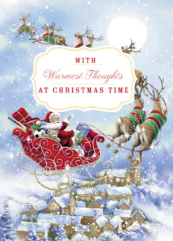 Pod Personalised Santa Reindeer Sleigh Christmas Card