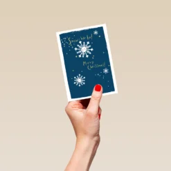 Pod Personalised Snow Ho Ho Snowflake Design Christmas Card -Pod Shop F3100269 hand S