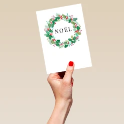 Pod Personalised Noel Wreath Christmas Card 9 Pod Personalised Noel Wreath Christmas Card -Pod Shop F3100270 hand L