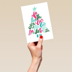 Pod Personalised Fa La La La La Tree Christmas Card 9 Pod Personalised Fa La La La La Tree Christmas Card -Pod Shop F3100271 hand L