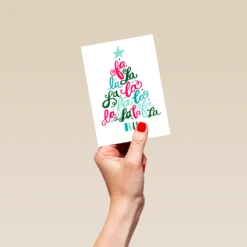 Pod Personalised Fa La La La La Tree Christmas Card 8 Pod Personalised Fa La La La La Tree Christmas Card -Pod Shop F3100271 hand S