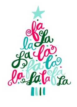 Pod Personalised Fa La La La La Tree Christmas Card