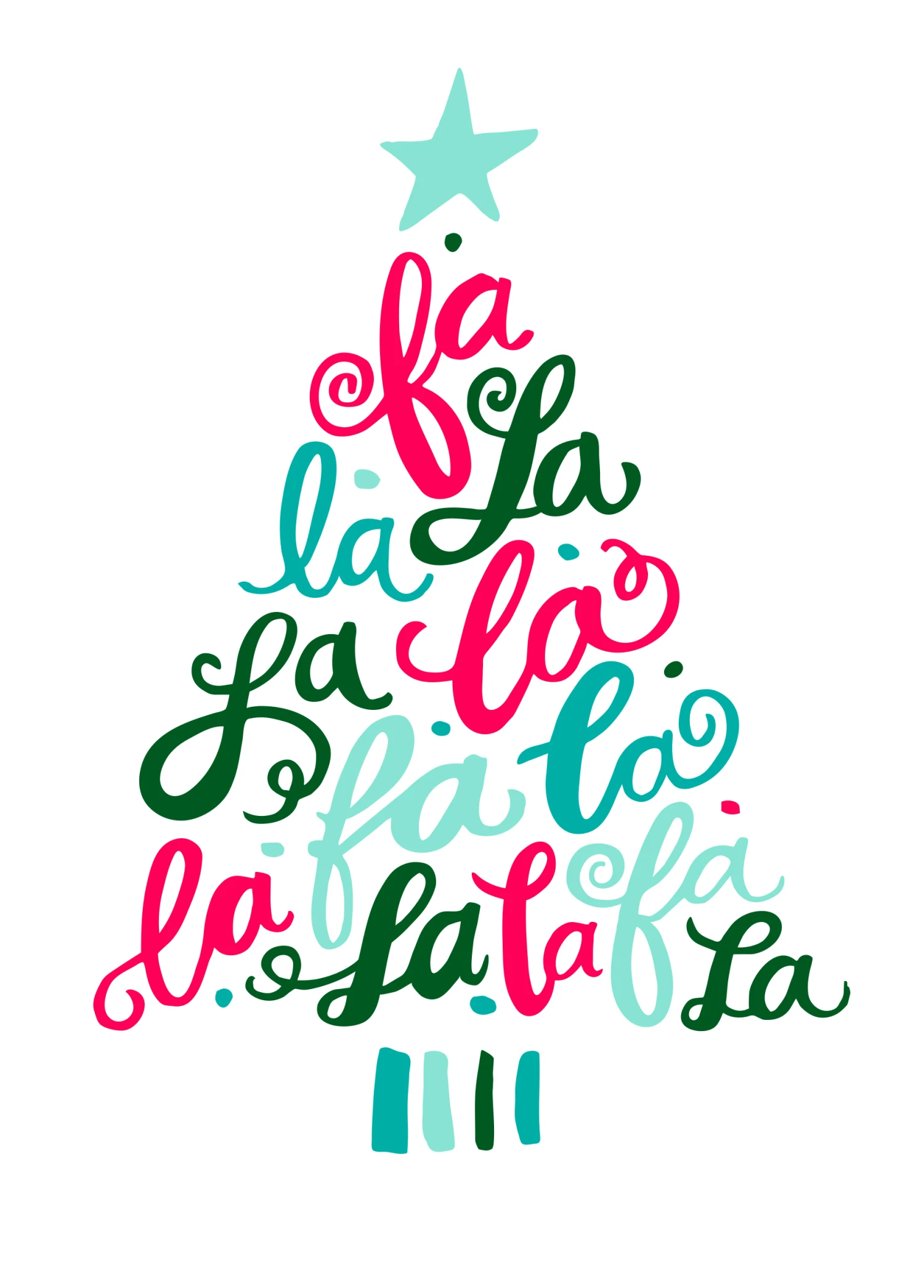 Pod Personalised Fa La La La La Tree Christmas Card 1 Pod Personalised Fa La La La La Tree Christmas Card