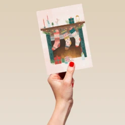 Pod Personalised Chimney And Stockings Christmas Card -Pod Shop F3100274 hand L