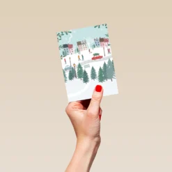 Pod Personalised Christmas Tree Town Card -Pod Shop F3100275 hand S