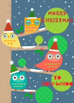 Pod Personalised Merry Owls Christmas Card