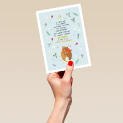 Pod Personalised Winter Bear Hug Christmas Card -Pod Shop F3100283 hand L