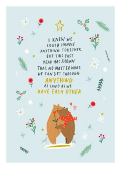 Pod Personalised Winter Bear Hug Christmas Card