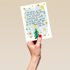 Pod Personalised Get Well Soon Stars Design Christmas Card 9 Pod Personalised Get Well Soon Stars Design Christmas Card -Pod Shop F3100284 hand L