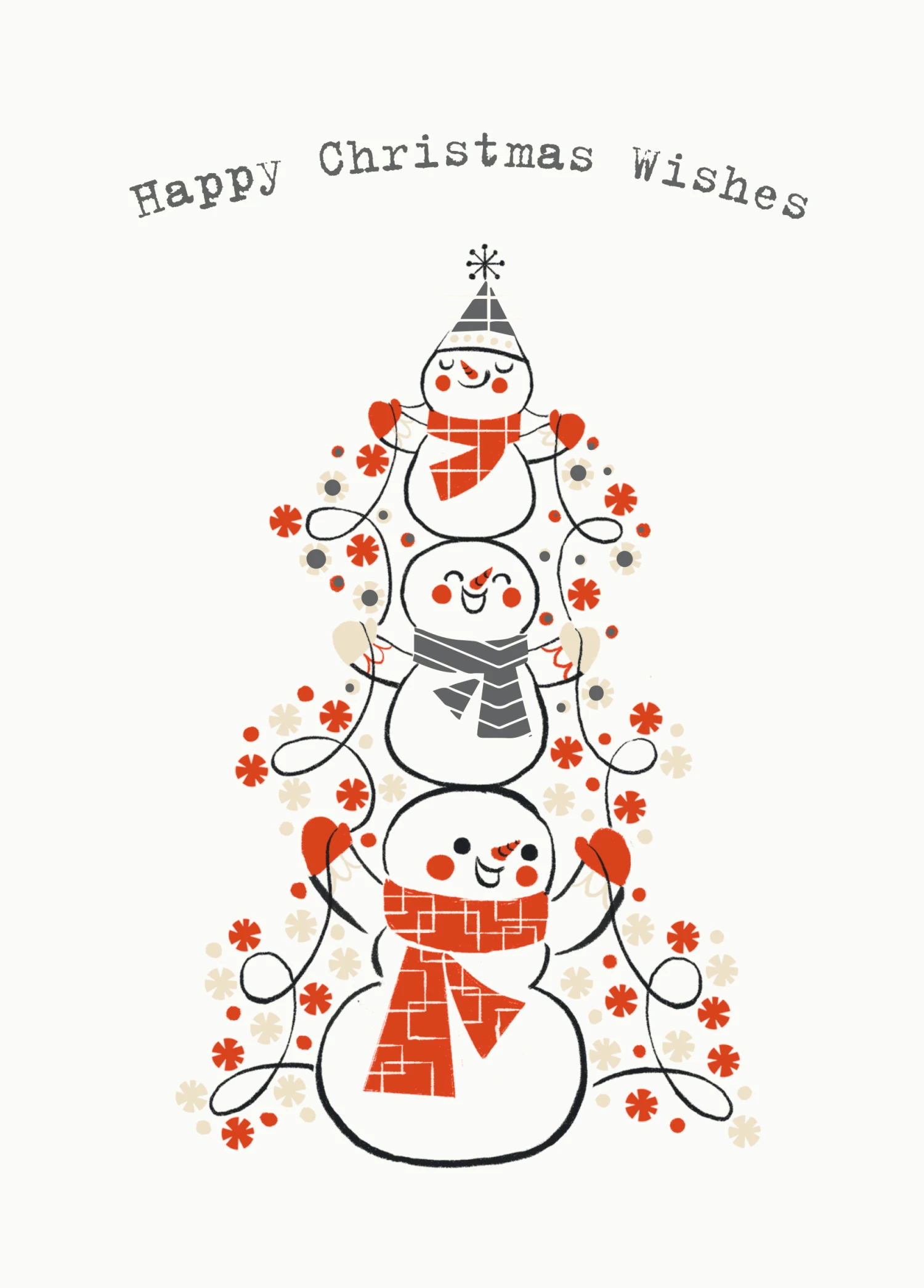 Pod Personalised Snowmen And Tree Christmas Card 1 Pod Personalised Snowmen And Tree Christmas Card