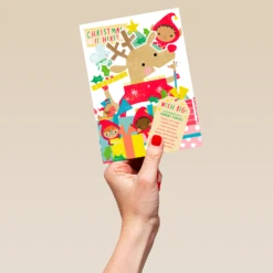 Pod Personalised Reindeer Wish List Christmas Card -Pod Shop F3100293 hand L