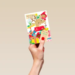 Pod Personalised Reindeer Wish List Christmas Card -Pod Shop F3100293 hand S