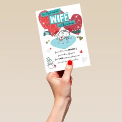 Pod Personalised Wife Festive Poem Christmas Card -Pod Shop F3100298 hand L