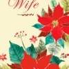 Pod Personalised Red Poinsettia Flowers Christmas Card For Wife