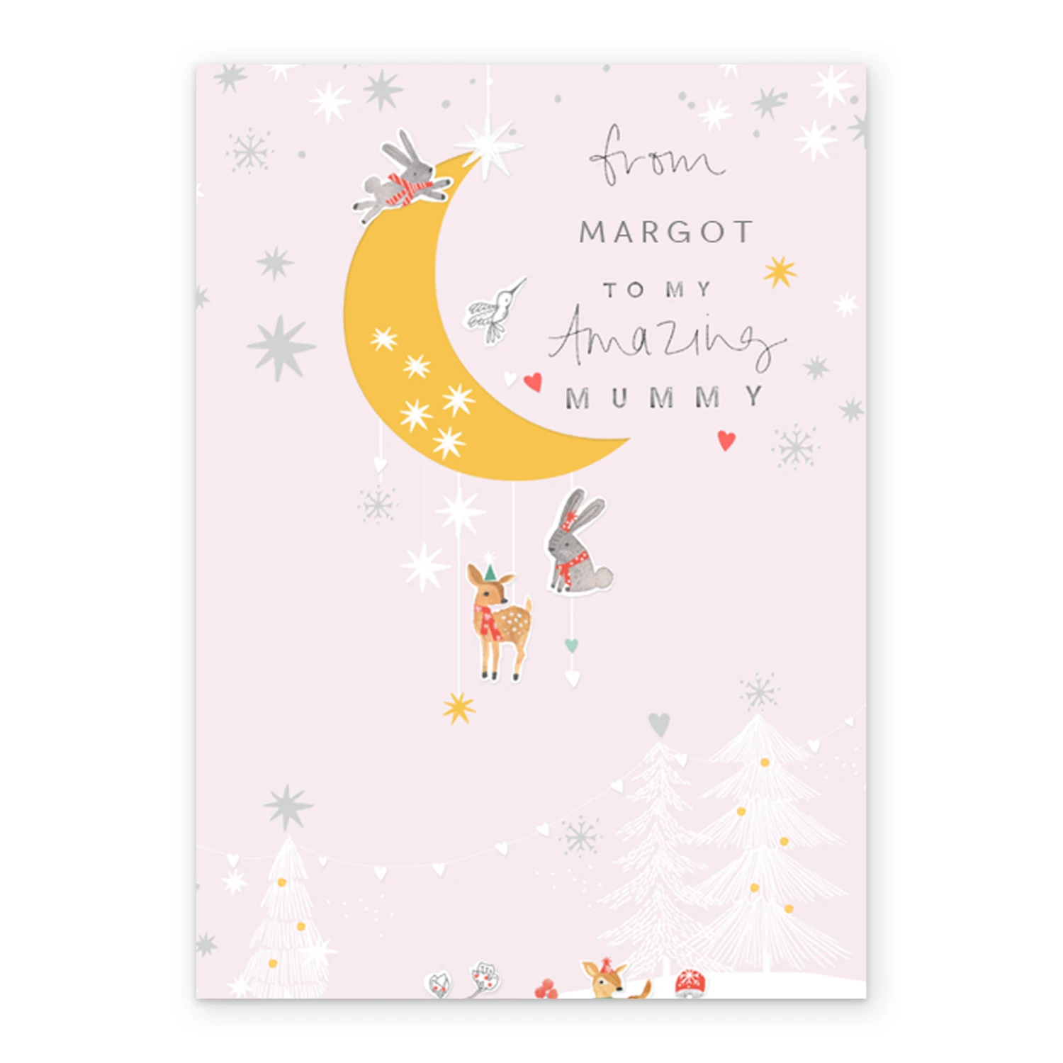 Pod Personalised Mummy Cute Winter Moon Christmas Card 2 Pod Personalised Mummy Cute Winter Moon Christmas Card - Image 2