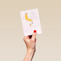 Pod Personalised Mummy Cute Winter Moon Christmas Card 8 Pod Personalised Mummy Cute Winter Moon Christmas Card -Pod Shop F3100324 hand S