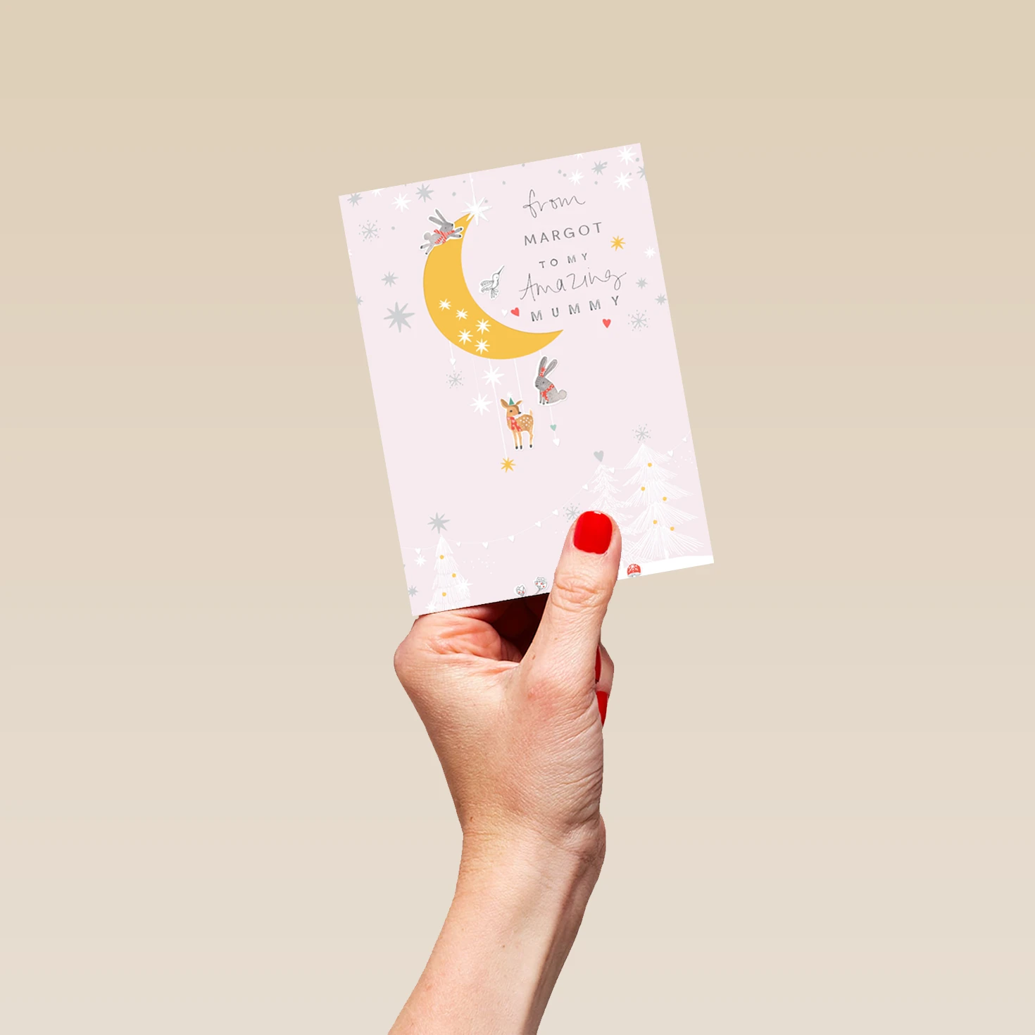 Pod Personalised Mummy Cute Winter Moon Christmas Card 4 Pod Personalised Mummy Cute Winter Moon Christmas Card - Image 4