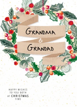 Pod Personalised To Both Of You Holly Wreath Christmas Card