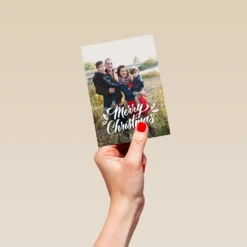 Pod Personalised Family Merry Christmas Photo Upload Card -Pod Shop F3100331 hand S