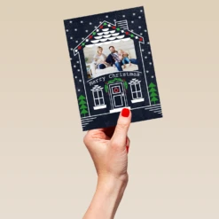 Pod Personalised House Family Photo Christmas Card -Pod Shop F3100341 hand L