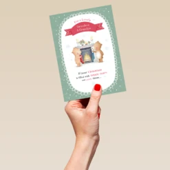 Pod Personalised Cute Festive Fireplace Christmas Card -Pod Shop F3100354 hand L