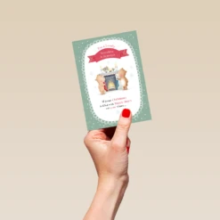 Pod Personalised Cute Festive Fireplace Christmas Card -Pod Shop F3100354 hand S